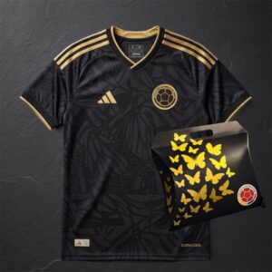 camiseta colombia adidas black gold edit