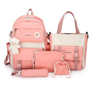 juego de 5 mochilas rosa